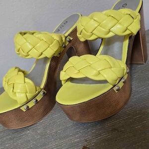 Guess Women's Yellow Platform Sandals